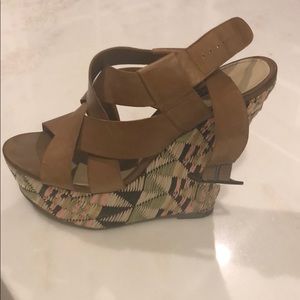 Nude platform wedges